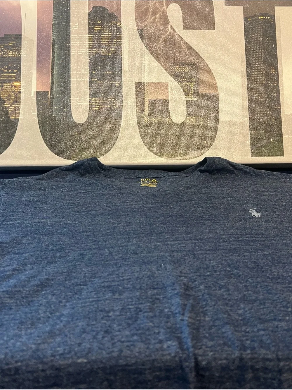 Polo by Ralph Lauren Mens Navy Heather Short Sleeve Crew Tee
